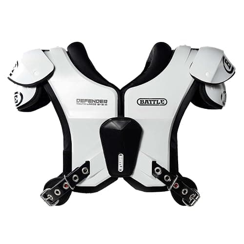 Battle Sports Defender Football Shoulder Pads – The Lightest, Most Protective in Its Class – Aerospace Grade Materials, Ventilated Design, Removable Sternum Plate, Foam Neck Roll - Image 1