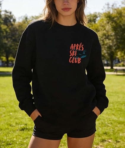 MKUJFNU Apres Ski Sweater, Funny Apres Ski Club Sweatshirt Hoodie Long Sleeve Skiing Shirts For Women Men thumbnail 2