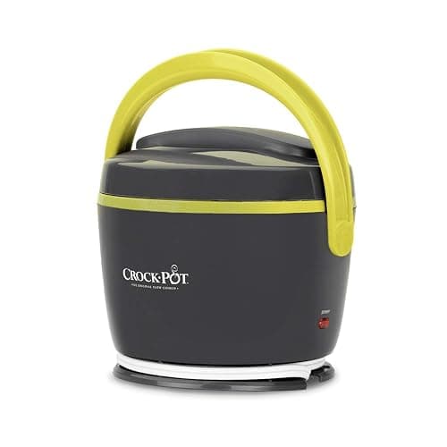 Crock-Pot Electric Lunch Box, Portable Food Warmer for On-the-Go, 20-Ounce, Grey/Lime - Image 1