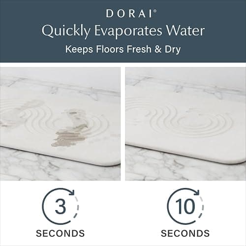Dorai Home Stone Bath Mat - Premium Diatomaceous Earth Bath Floor Mats with Non-Slip Base, Fast-Drying Modern Shower Mat for Bathroom | Zen Sandstone - 23.6"x15.4" thumbnail 3