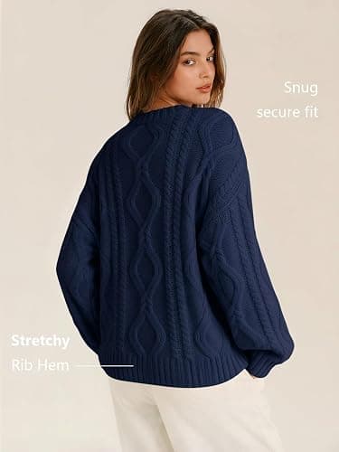 Trendy Queen Women's Oversized Cable Knit Sweaters 2026 Fall Outfits | Quiet Luxury Style, Chunky Knit Texture, Winter Holiday Outfit, Easy Layering Piece, Fall Fashion Staple thumbnail 5
