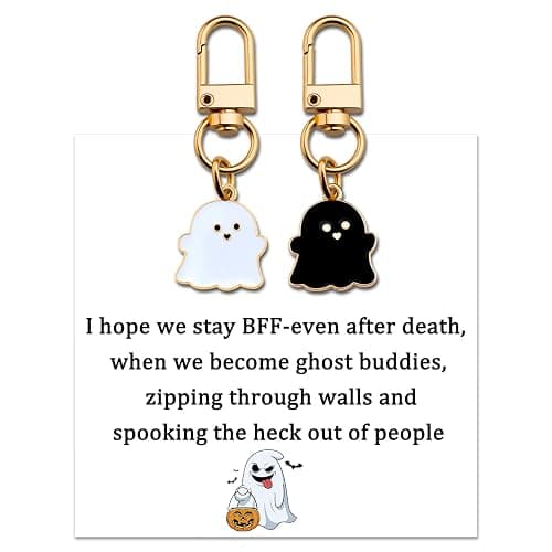 Funny Halloween Gifts Ghost Keychain Boo Basket Stuffers for Teens Girls | Birthday Gifts for Friends Spooky Gift for Adults BFF Bestie Spooky Christmas Gift for Women Cute Boo Basket - Image 1