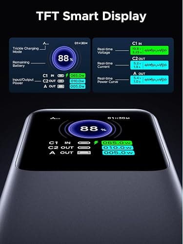 UGREEN Nexode Power Bank 25000mAh 200W PD 3.1 Laptop Portable Charger Fast Charging Smart Digital Display Battery Pack Compatible with Dell, HP, ASUS, iPad, iPhone Air/17/16, Galaxy S25, AirPods thumbnail 4