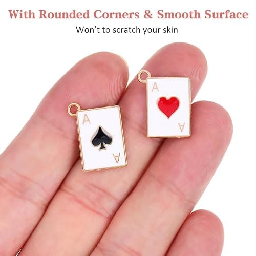 COHEALI 20Pcs Playing Card Charms Metal Enamel Queen of Hearts Spade Checkered Card Charms for Jewelry Making Diy Craft Pendants Bracelet Necklace Accessories thumbnail 6