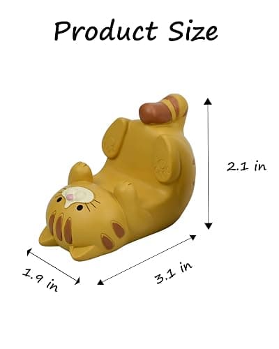 Mevodeata Cat-Shaped Phone Stand Animal Resin Gifts for Cat Lovers, Home & Office Fashion Accessories(Orange Color) thumbnail 2