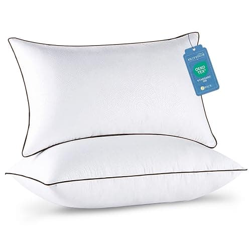 JOLLYVOGUE Pillows Queen Size Set of 2, Cooling and Firm Pillows with Oeko-Tex Certified Down Alternative Filling for Side, Back, and Stomach Sleepers, Hotel Collection - Image 1