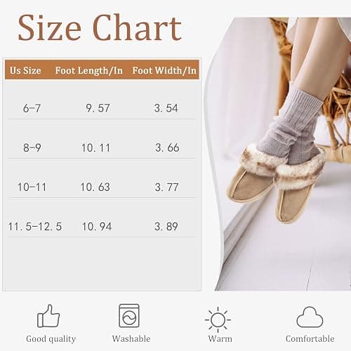 Besroad Winter Fuzzy House Slippers Sandals Plush Faux Fur Fluffy Flats Slippers Warm Slide Shoes for Women thumbnail 2
