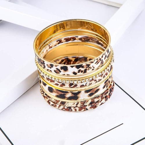 PUOSUO Leopard Bangle Bracelets for Women - Multi Layers Casual Bracelet for Women thumbnail 4