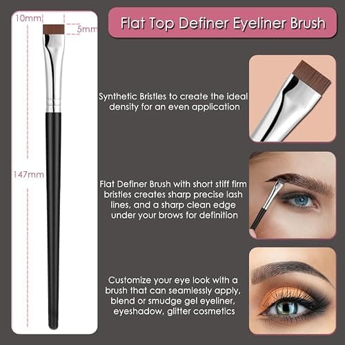KINGMAS Eyebrow Brush & Eyelash Separator Eyeliner Brush and Brow Comb Lash Spoolie Brush, Steel Mascara Comb Grooming Brush, 5Pcs Eye Makeup Tools thumbnail 4