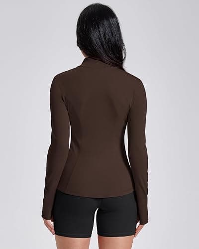 AVGO Womens Workout Jackets Lightweight Athletic Zip Up Jacket Slim Fit Running Gym Top with Pockets & Thumb Holes thumbnail 5
