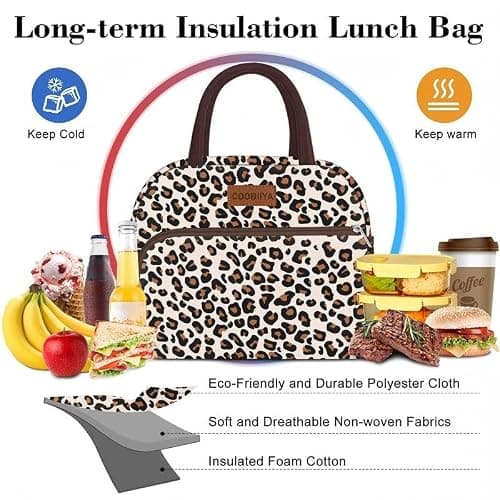 Coobiiya Lunch Box Lunch Bag for Women Adults Men, Reusable Cute Lunch bag - Leakproof, Insulated Lunch Box Tote with Large Capacity, Cooler Container for Work/Travel/Office thumbnail 6