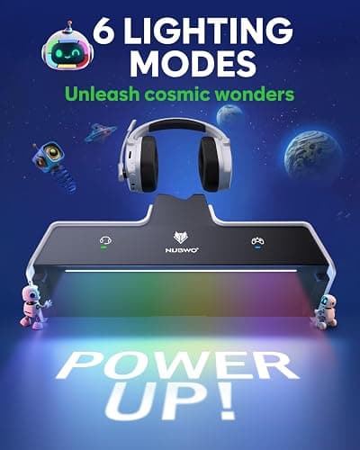 NUBWO G06 Pro Wireless Gaming Headset with Charging Station for Headset & PS5 Controller, 17ms Low Latency, 120H Battery Life, Dynamic 50mm Drivers-White (Only Compatible with PS5) thumbnail 3