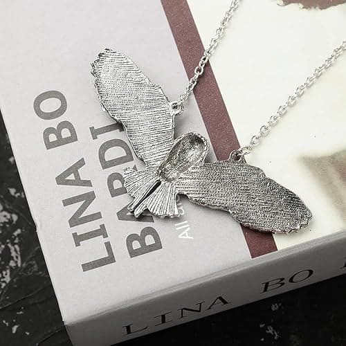KURTCB Owl Pendant Necklace Vintage Punk Moon Forest Animal Wing Flying Fairy Core Chain Choker Necklace for Women Men thumbnail 5