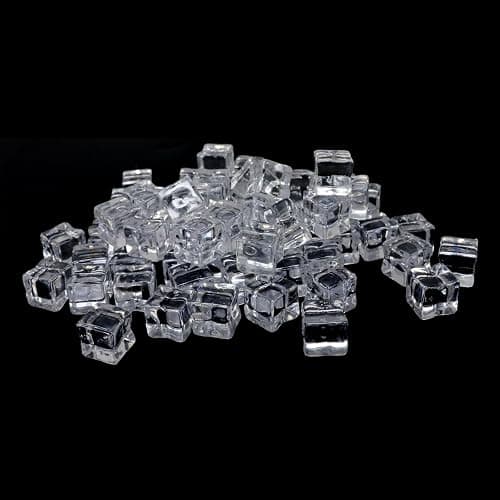 Honbay 100PCS 12mm Lifelike Simulation Acrylic Ice Cubes Artificial Plastic Clear Square Ice Cubes Decorations Realistic Fake Food Models Ornaments for Home Party Tabletop Decoration Photography Prop thumbnail 7