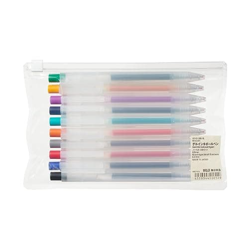 MUJI Smooth Gel Knock Type Pen 0.5mm 10 Colors Set (Japan import) - Image 1