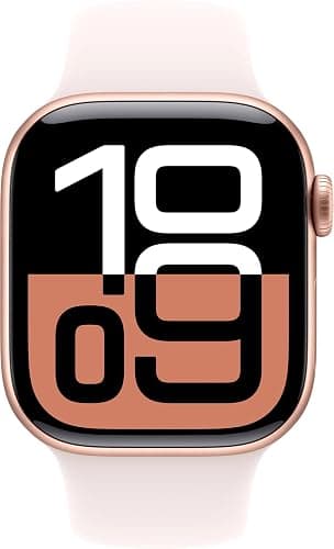 Apple Watch Series 10 [GPS, 42mm] - Rose Gold Aluminum Case with Light Blush Sport Band, S/M (Renewed) thumbnail 2