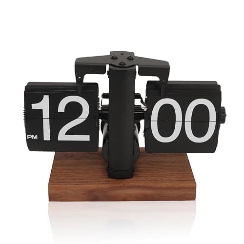 Cyrank Flip Clock Desk, Retro Digital Flip Down Clock Flip Digital Clock Mechanical Clock Flip Clock Vintage Automatic Turning Tube Clock Auto Flip Desk for Home Room Office Decoration(Black A) thumbnail 9