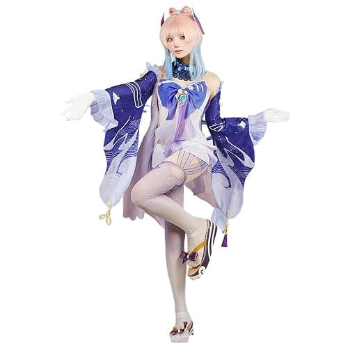 iCosjogo Women Halloween Party Dress for Genshin Impact Cosplay Costume Comic Anime Game Role Play Outfit - X-Small - Sangonomiya Kokomi - Image 1
