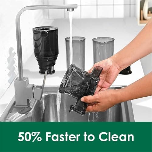Fretta Cold Press Juicer Machines with 4.25" Large Feed Chute,Fit Whole Fruits & Vegetables Easy Clean Self Feeding,High Juice Yield,Tritan PCTG BPA-Free(Red) thumbnail 8