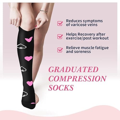 Sooverki Compression Socks for Women & Men 6 Pairs is Best Supportive Knee High Stockings for Circulation, Travel, Nurses thumbnail 3
