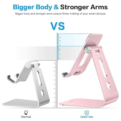 OMOTON Adjustable Tablet Stand for Desk, Upgraded Longer Arms for Greater Stability, T2 Tablet Holder with Hollow Design for Bigger Sized Phones and Tablets Such as iPad Pro/Air/Mini, Rose Gold thumbnail 3