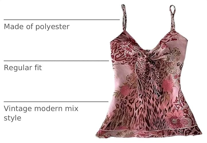 Emo Coquette Cropped Top Grunge 2000s Spaghetti Strap Tops Streetwear Vintage Camisole Y2k Cheetah Tops thumbnail 4