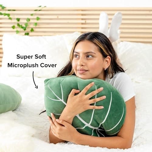 Green Philosophy Co. Philodendron Gloriosum Leaf Pillow - Moody Green thumbnail 5