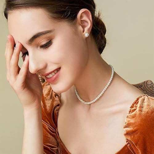 PLABBDPL Collier de Perles, Collier Perles Imitation, Collier de Perles à Longue Chaîne Blanches Rondes, Collier Cadeau pour Femmes Filles, Collier de Perles Unisexe pour Mariage Valentin Blanc thumbnail 4