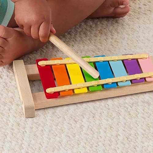 Fisher-Price Wood Toddler Toy Xylophone, Wooden Musical Instrument for Developmental Play Preschool Kids Ages 2+ Years thumbnail 2