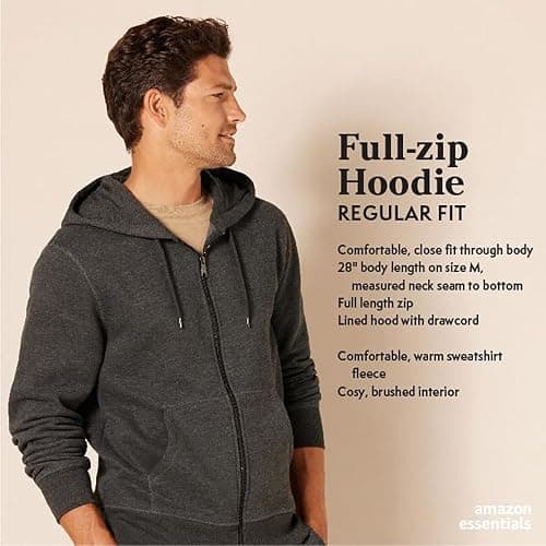 Amazon Essentials Men's Full-Zip Fleece Hoodie (Available in Big & Tall) thumbnail 2