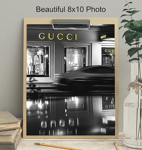 Poster of Gucci Wall Art Decorations - 8x10 Glam Designer Wall Decor - Luxury High Fashion Design Wall Decor - Glamour Wall Art for Living Room - Designer Gifts for Women Print thumbnail 4