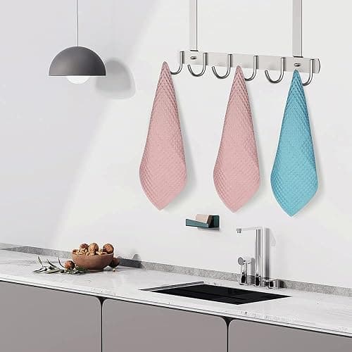 vfaejll 100% Cotton Kitchen Towels Set,Waffle Weave Kitchen Dish Cloth,Super Absorbent Kitchen Dish Towels for Drying Dishes 13x13 Inches Dish Rags for Washing Dishes 6 Pack Mixed Color,Hand Towels - 6Pack thumbnail 7