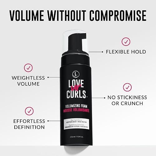 Love Ur Curls® Volumizing Foam, Lightweight Mousse for Curly Hair, Volume & Definition, Frizz Control, Soft Hold, Vegan, Silicone-Free, Quick-Drying, 7.3Fl. Oz. thumbnail 3