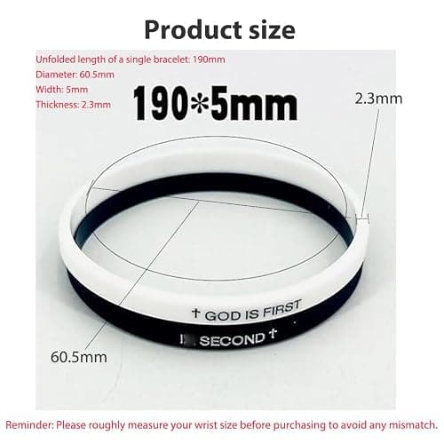 GOD IS FIRST BRACELET,GOD IS FIRST SECOND Bracelets, Inspirational Bible Verses Bracelet, Religious Motivational Wristbands Bracelets Gifts for Men Women Teens thumbnail 7
