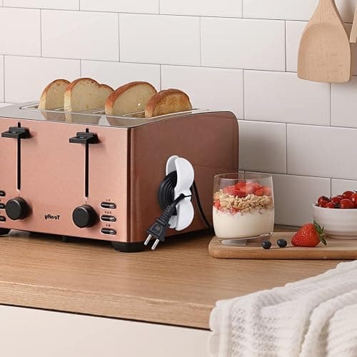SisBroo Cord Organizer for Appliances, 4PCS Kitchen Appliance Cord Winder Cable Organizer, Cord Holder Cord Wrapper for Appliances Stick on Pressure Cooker, Mixer, Blender, Coffee Maker, Air Fryer thumbnail 2