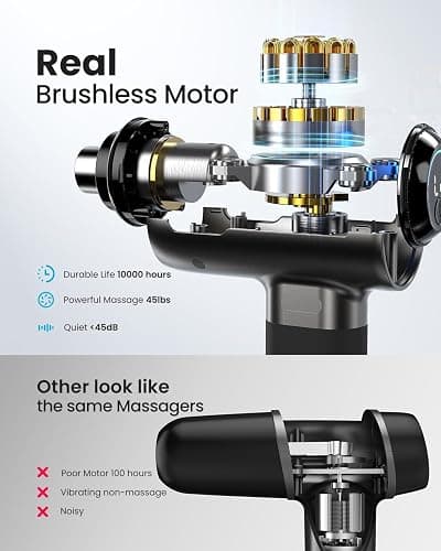 RENPHO Massage Gun with Heat, FSA HSA Eligible Portable Percussion Massager with Bluetooth for Back and Neck, Gifts for Men and Women, Carry Case, Active+ Thermal thumbnail 5