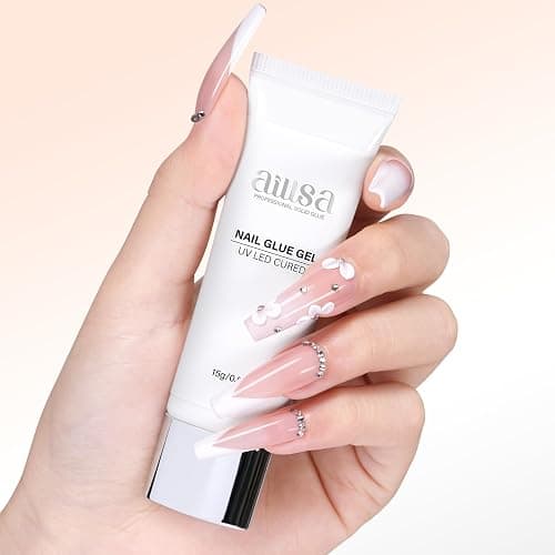 AILLSA Solid Gel Nail Glue for Nail Tips Super Strong Gel Glues Professional Fake Acrylic Soft Nails Glue U V Lamp Curing Needed - Long Lasting 15g / 0.5fl.oz thumbnail 8