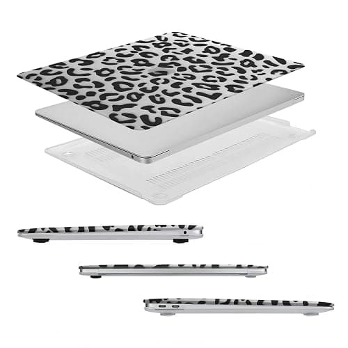 MOSISO Compatible with MacBook Air 13 inch Case 2022 2021 2020 2019 2018 Release A2337 M1 A2179 A1932 Retina Display, Plastic Leopard Grain Hard Shell Case&Keyboard Cover&Screen Protector, Transparent thumbnail 5