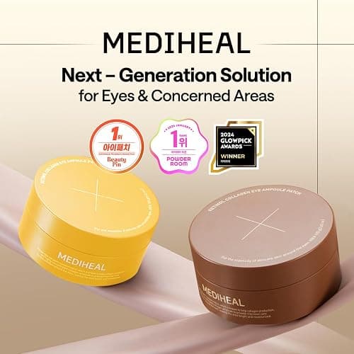 Mediheal Retinol Collagen Under Eye Patches - Korean Hydrogel Eye Pads (60 patches) with 95% Retinol & 5 Micro Collagen. Nourishing & Non Irritating Eye Gel Mask. Sealing Cap & Spatula Included. thumbnail 2