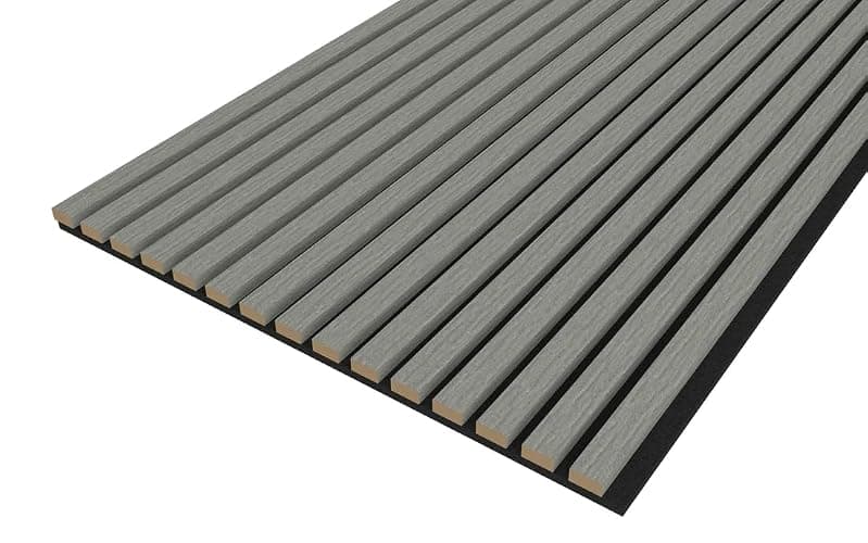 Tuda Grass Direct Luxury Acoustic Wall Slatted 3D Wood Veneer Panels Series 1-240cm x 60cm - Grey thumbnail 3