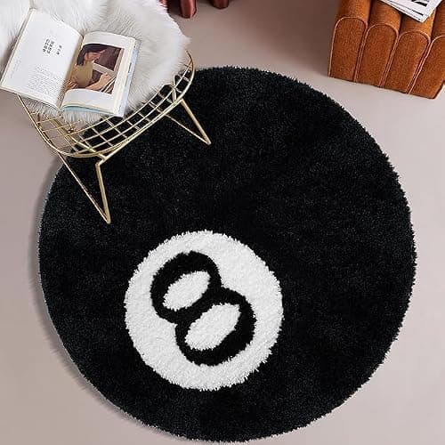 Wokii Tapis de Billard de Simulation à 8 Boules, Noir, Doux et Antidérapant, pour Salon, Chambre, Décorations de Fête (80 * 80cm) thumbnail 2