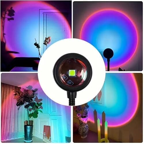 2Pcs Sunset Lights, Sunset Rainbow Colors Decorative Atmosphere, USB Night Light, for Family Room Living Room Wall Lighting, 2Pcs thumbnail 6