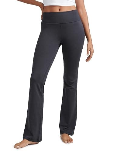 CRZ YOGA Womens Cloud Jersey Foldover Waist Flare Pants 31" - Yoga High Waisted Bootcut Lounge Casual - Image 1
