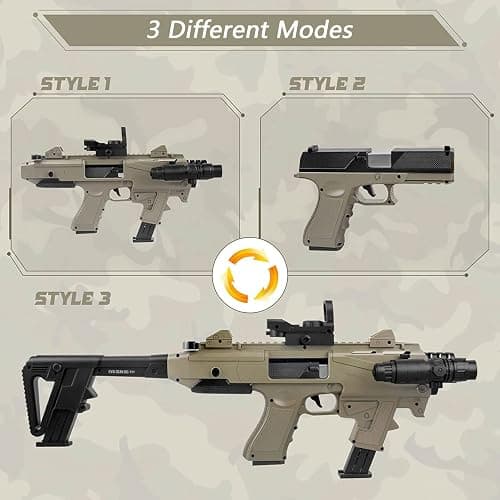 Pistolet Jouet, Pistolet Enfant en Mousse Souple avec Daccessoires, Pistolets Jouets Réaliste Blaster pour Garçons, Jouets pour Enfants 14+ de Plein Air, Energie 0.1 Joules thumbnail 2