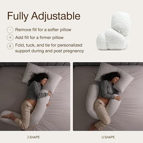 Coop Home Goods Maternity Pillow - Memory Foam Body Pillow for Pregnancy, Original Pregnancy Pillow, Side Sleeper Body Pillow, Full Body Pillow for Sleeping, Pregnancy Pillows for Sleeping (White) thumbnail 3