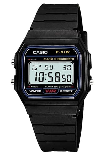 CASIO STANDARD DIGITAL WATCH WITH LED-LIGHT F-91W-1JF - Image 1