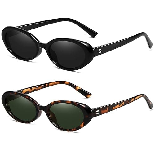 Breaksun Retro Oval Sunglasses for Women Men Fashion Small Oval Sunglasses 90s Vintage Shades - Image 1