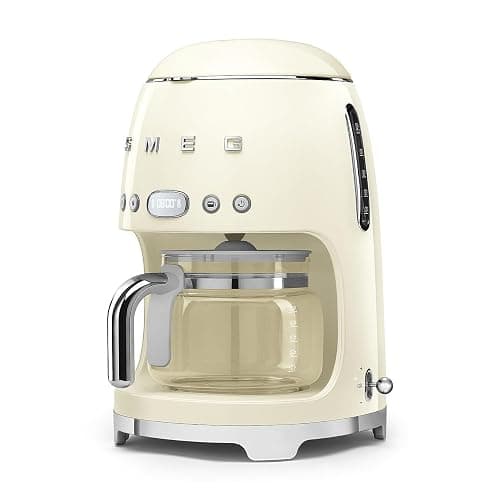 Smeg 50's Retro Style Aesthetic Drip Coffee Machine with 10 Cup Glass Carafe, Auto Start Feature, Keep Warm Plate, and Two Coffee Strength Settings (Cream) thumbnail 6