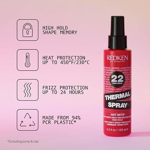 Redken Thermal Spray 22 High Hold - Thermal Heat Protectant and Setting Mist, For Curling and Flat Irons, Lasting Frizz Control & Protects Against Heat Damage thumbnail 2