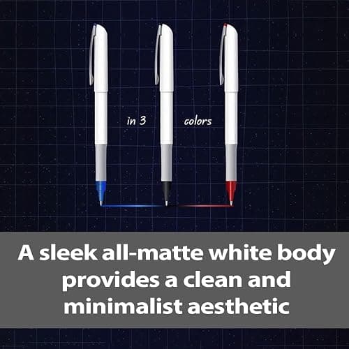 Pentel Floatune Ultra Smooth Writing Rollerball Pen, Everyday Writing, Office Supplies, School Supplies, 0.8mm Bold Point, Black Ink, BY108-A, Box of 12 thumbnail 3